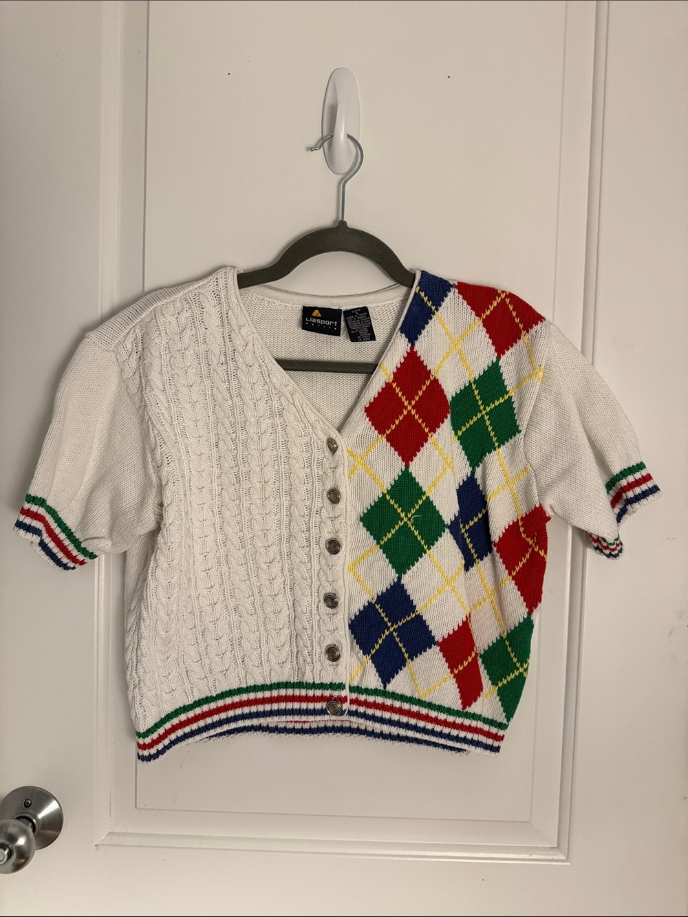 Multicolor Argyle Knit Sweater